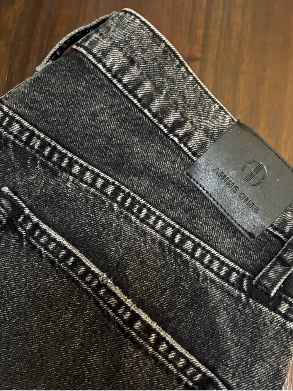 Anine Bing Kat Denim Shorts Washed Black - Picture 12 of 12